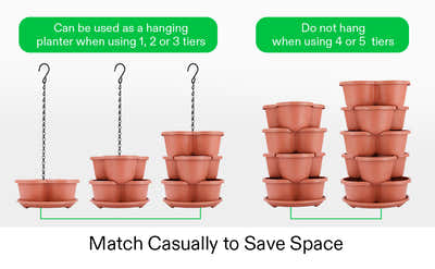 DS BS 5 Tier Vertical Stackable Planter