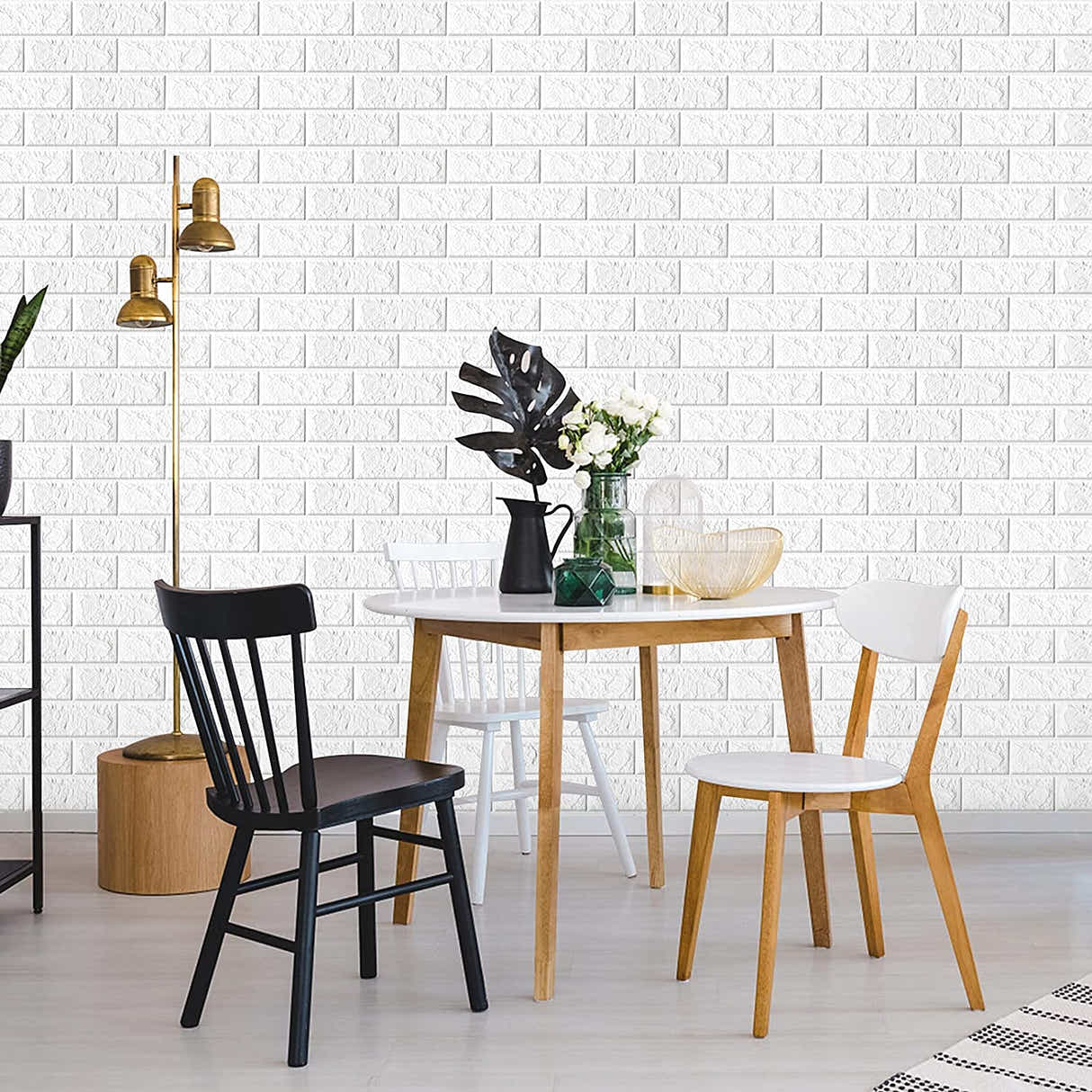 DS BS 5Pcs 3D Brick Self Adhesive Wallpaper Panels 70X75CM-Marble