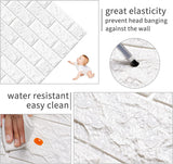 DS BS 5Pcs 3D Brick Self Adhesive Wallpaper Panels 70X75CM-White