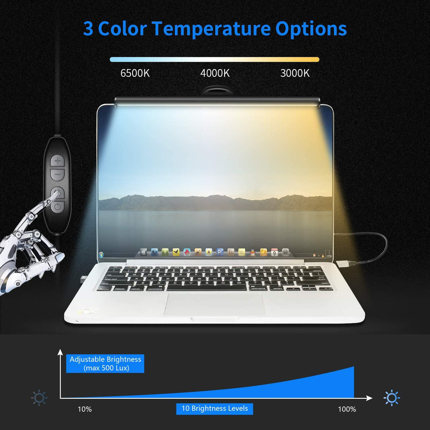DS BS USB LED Task Lamp Laptop Monitor Light Bar 26cm