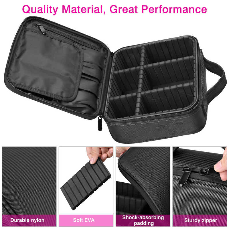 DS BS Portable Adjustable Travel Makeup Organizer Case-M