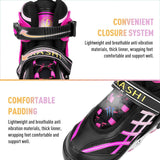DS BS Kids Adjustable Inline Skates with Light Up Wheels Size33-37Pink
