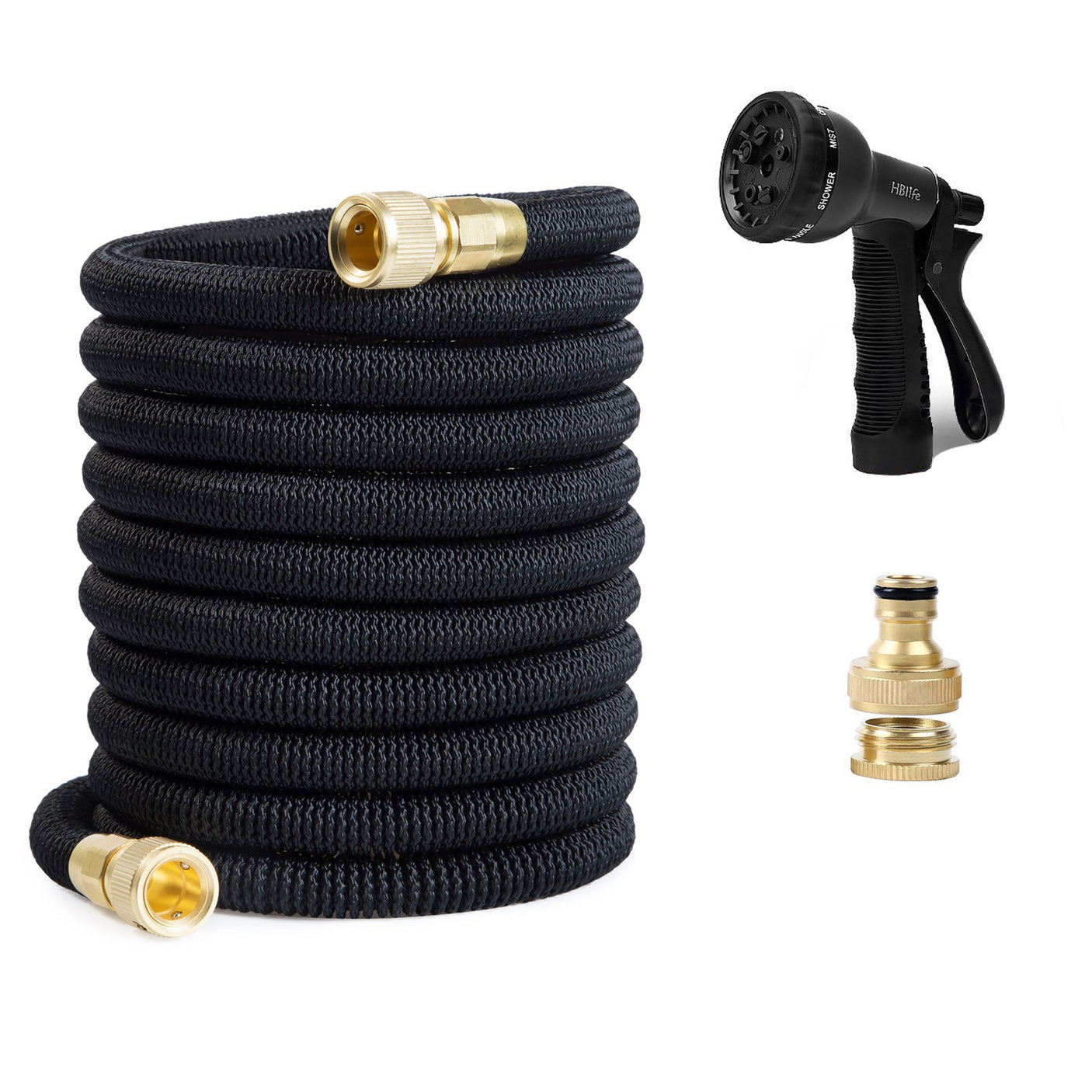 DS BS 15m Heavy Duty Expandable Garden Water Hose with 8 Function Spray