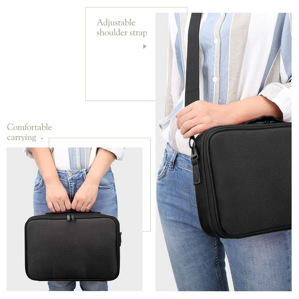 DS BS Portable Adjustable Travel Makeup Organizer Case-L