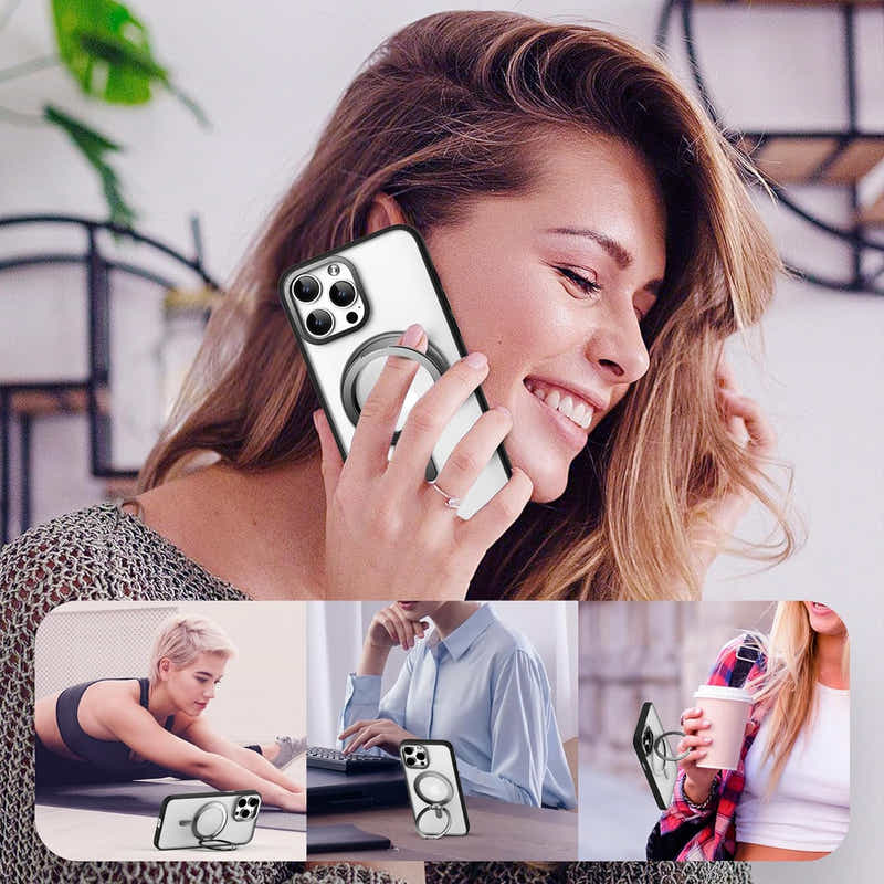 DS BS iPhone 13 Pro Case with 360°Rotatable Magnetic Ring Stand