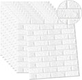 DS BS 5Pcs 3D Brick Self Adhesive Wallpaper Panels 70X75CM-White