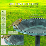 DS BS Outdoor Traditional Resin Garden Bird Bath-Green