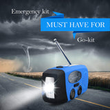 DS BS Emergency Hand Crank Self Powered AMFM NOAA Solar Radio