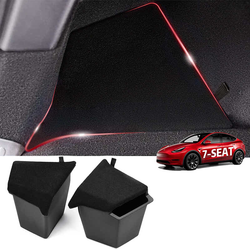 DS BS Tesla Model Y Rear Trunk Organizer Storage Boxes with Lids