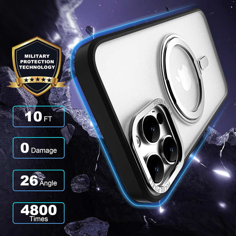 DS BS iPhone 15 Case with 360°Rotatable Magnetic Ring Stand