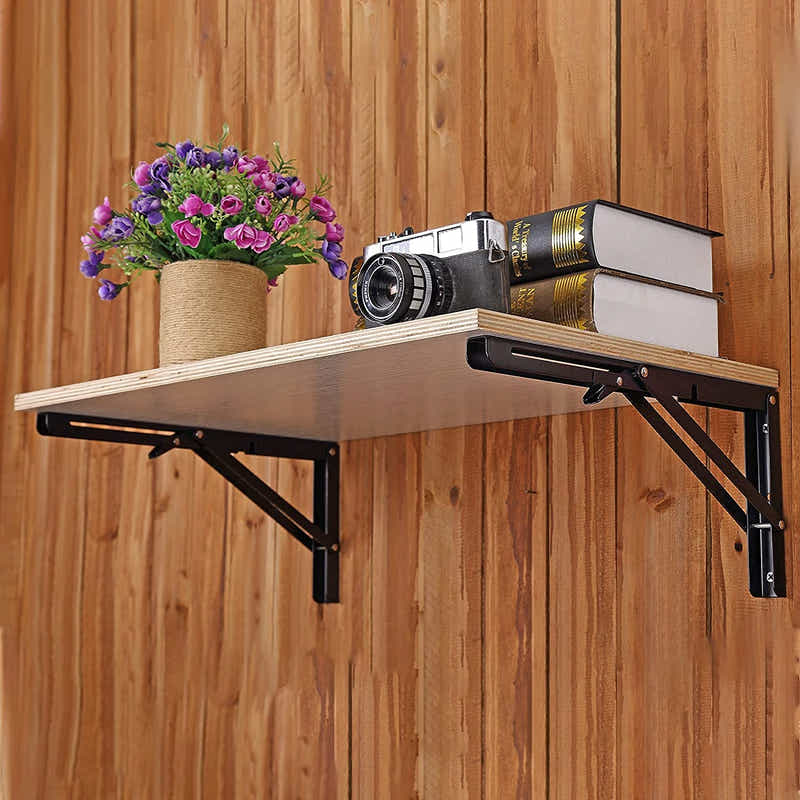 DS BS 2pcs Space Saving Wall Mounted DIY Folding Shelf Brackets-35x17cm