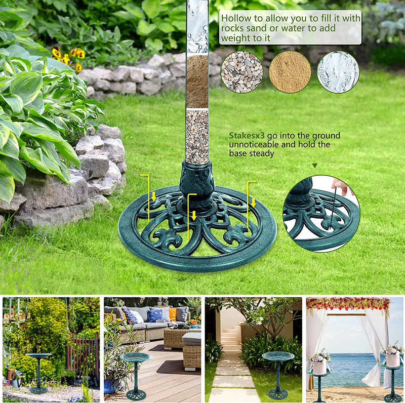 DS BS Outdoor Traditional Resin Garden Bird Bath-Copper
