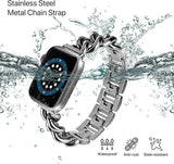 DS BS Stainless Steel  Bracelet With Apple Watch Band for 42MM 44MM 45MM-Sliver