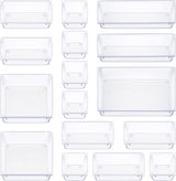 DS BS 16Pcs Mixed Sizes Rectangular Clear Storage Box
