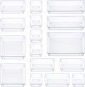 DS BS 16Pcs Mixed Sizes Rectangular Clear Storage Box