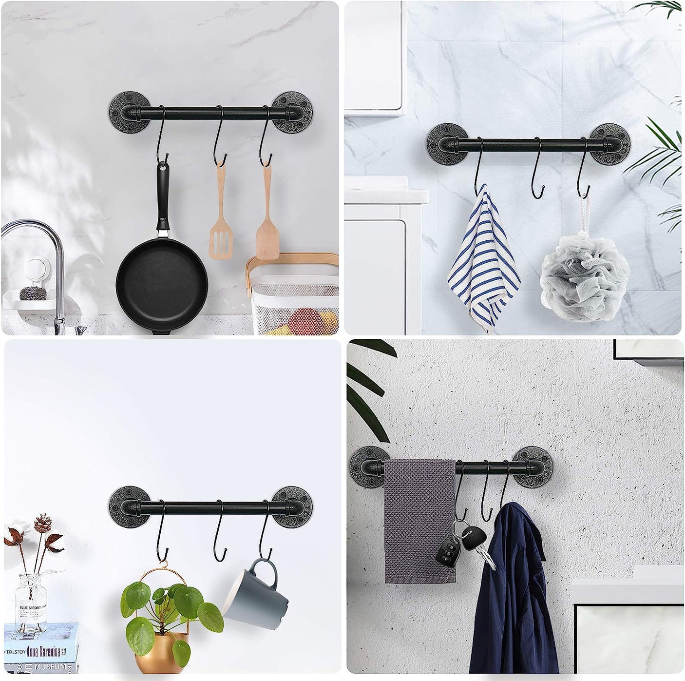DS BS Industrial Pipe Towel Rack Towel Bar-60CM