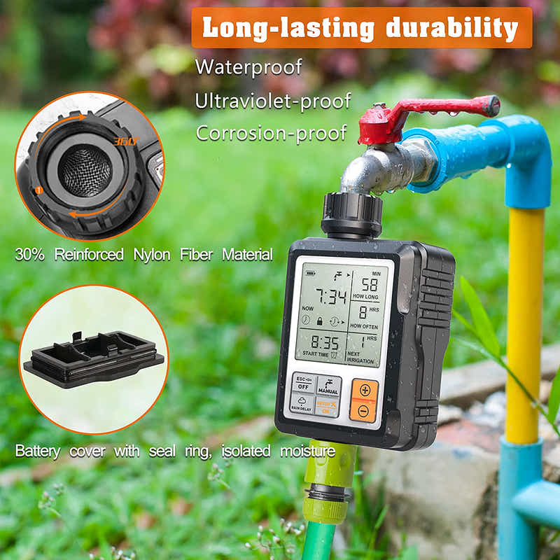 DS BS Double Outlet Water Timer for Garden Hose Faucet