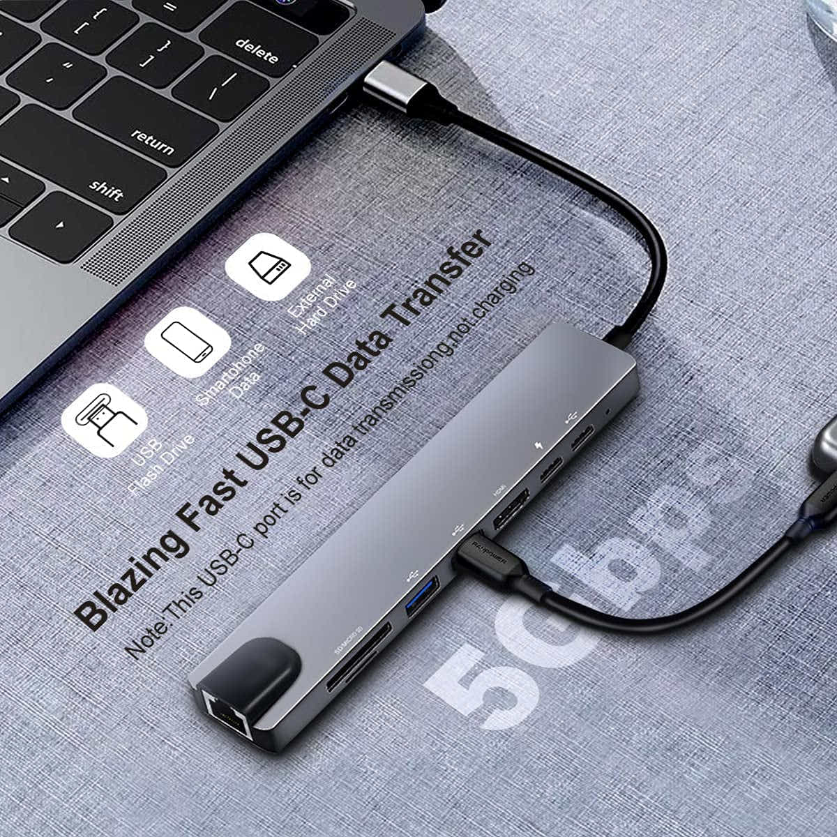 DS BS 8 in 1 USB C Laptop Docking Station with 4K HDMI