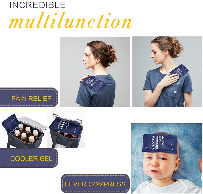 DS BS Pain Relieve Hot Cold Reusable Gel Pack 4 Pack