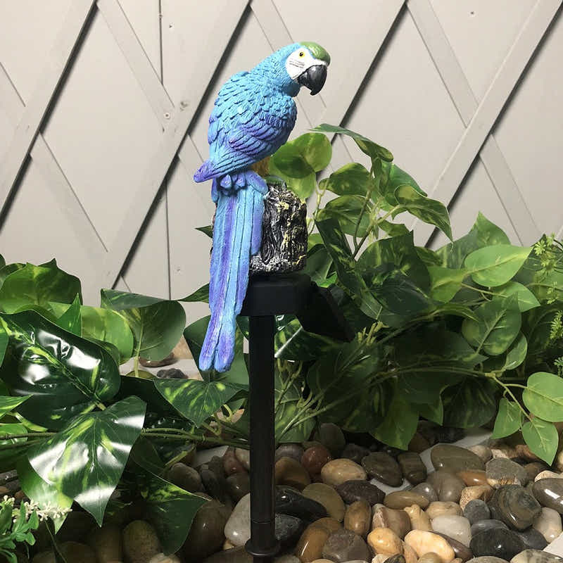 DS BS Outdoor Garden Parrot Bird Solar LED Decor Light-Blue