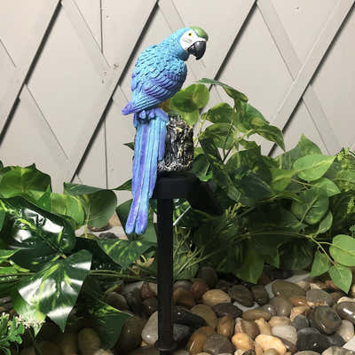 DS BS Outdoor Garden Parrot Bird Solar LED Decor Light-Blue