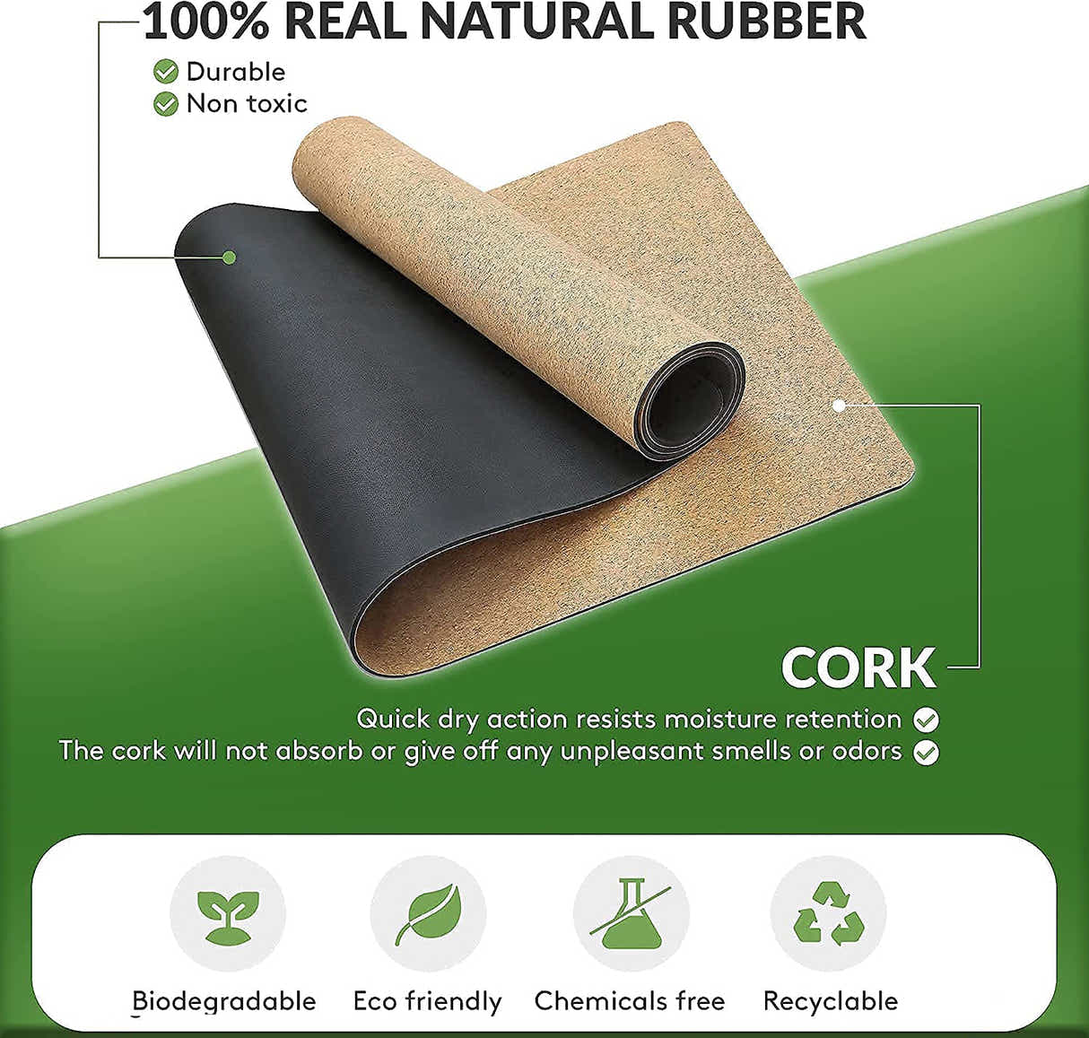 DS BS Natural Cork Eco-friendly Yoga Mat