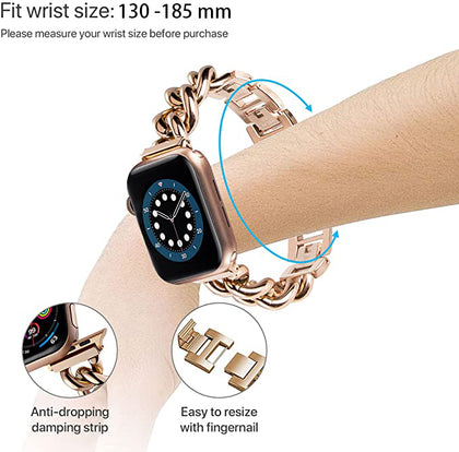 DS BS Stainless Steel Bracelet  With Apple Watch Band for 38- 40- 41MM Rose Gold