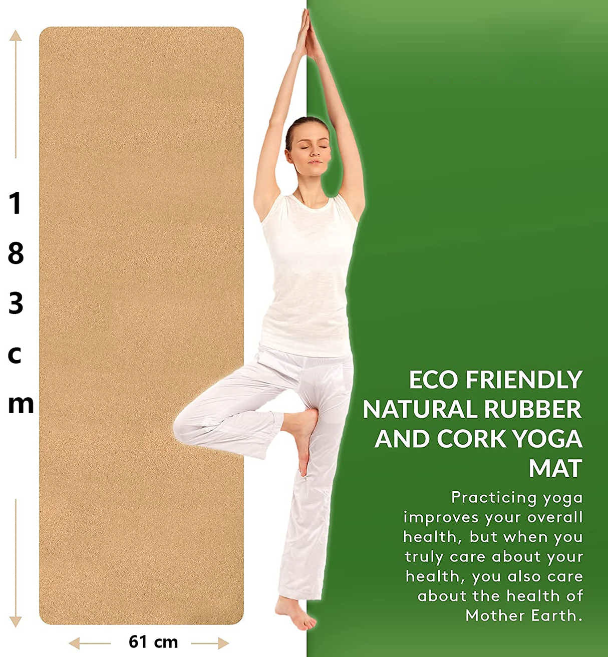 DS BS Natural Cork Eco-friendly Yoga Mat