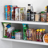 DS BS 5Pcs Clear Refrigerator Organizer with Cutout Handles