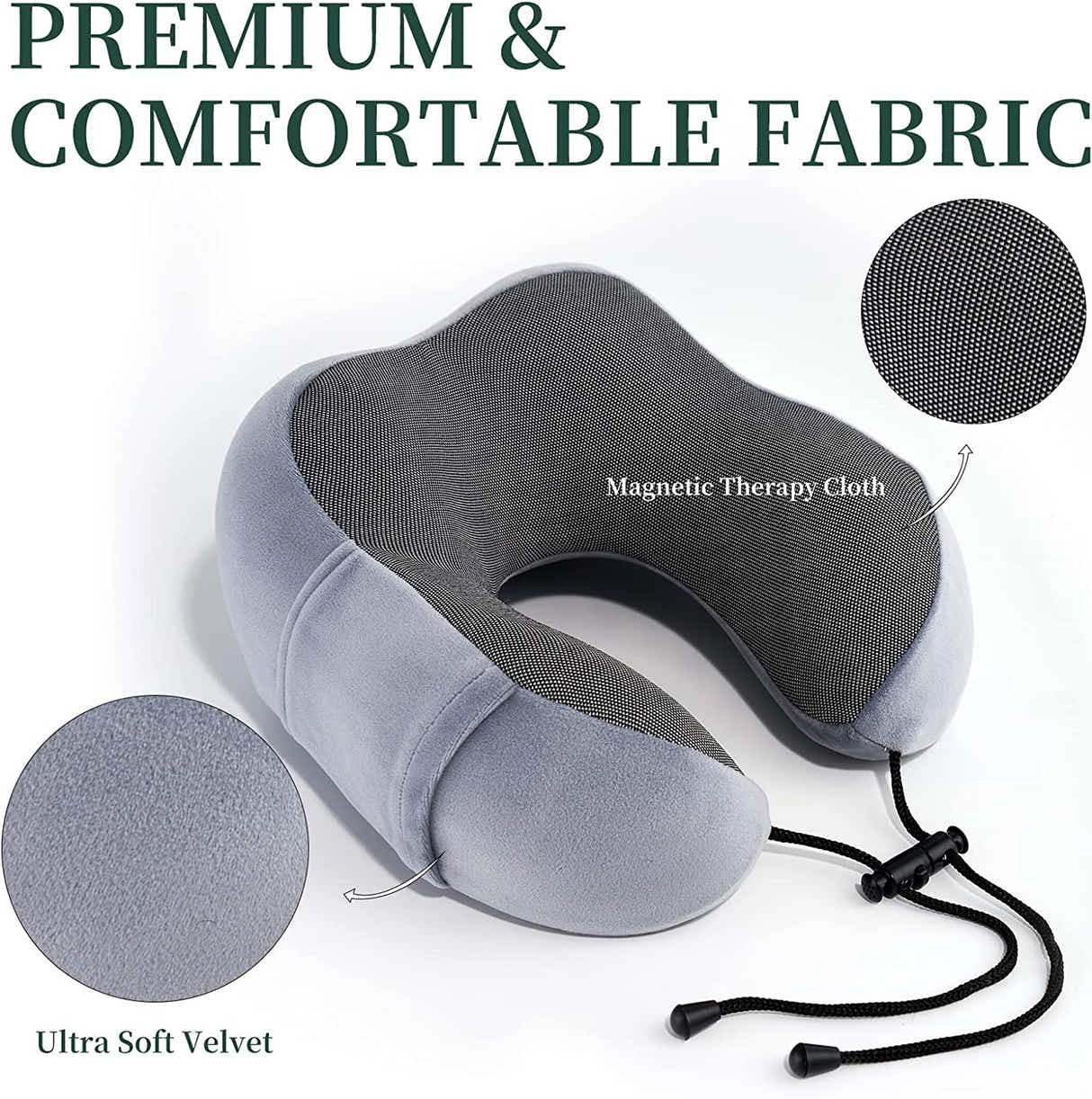 DS BS 4Pcs Airplane Travel Kit With Neck Pillow,Eye Masks,Earplugs-Grey