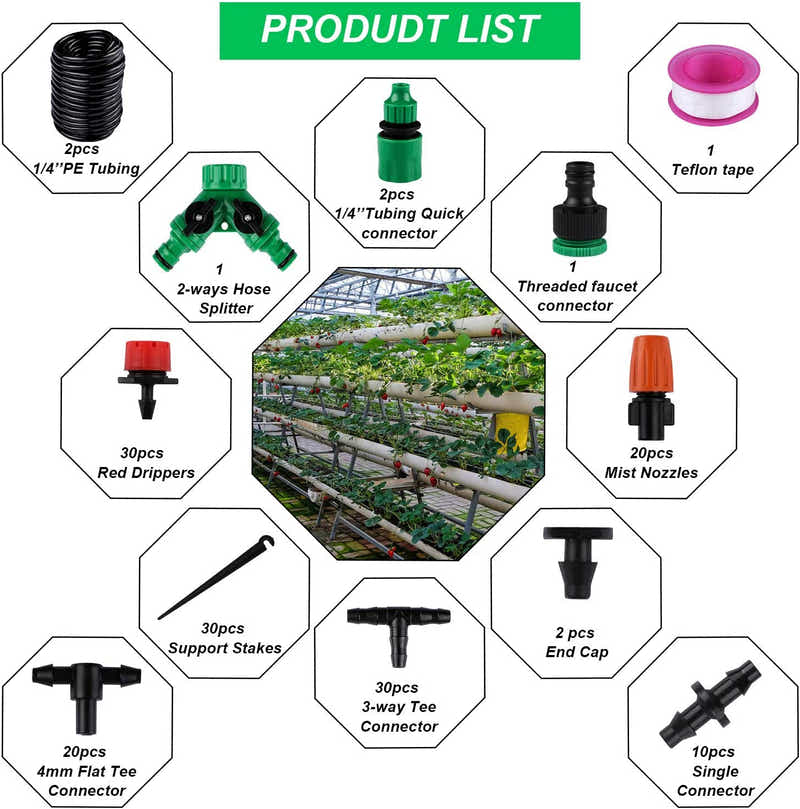 DS BS 148Pcs Watering Drip Irrigation Hose Kit System