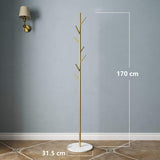 DS BS Metal Coat Rack with Stable Marble Base-Withe