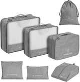 DS BS Travel Storage Luggage Organizer Pouch Set of 7-Gray