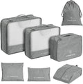 DS BS Travel Storage Luggage Organizer Pouch Set of 7-Gray