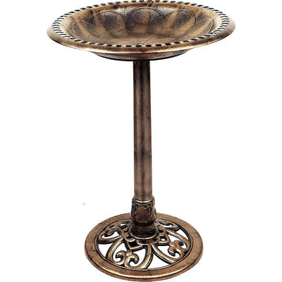 DS BS Outdoor Traditional Resin Garden Bird Bath-Copper
