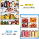 DS BS 5Pcs Clear Refrigerator Organizer with Cutout Handles
