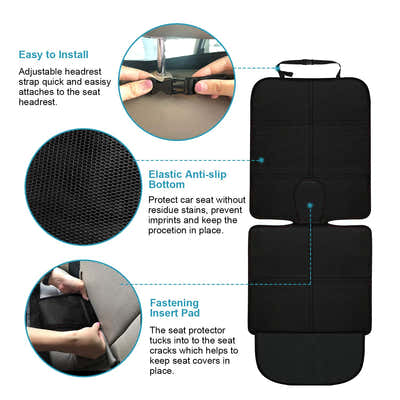 DS BS Car Seat Protector for Child Car Seat with Mesh Pockets