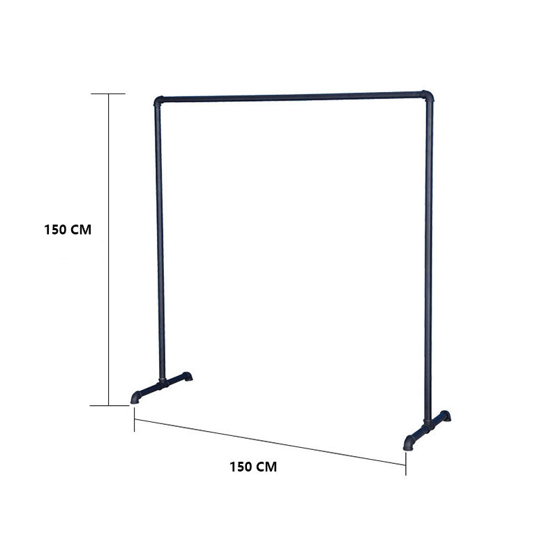 DS BS Industrial Freestanding Pipe Clothing Rack 150X150cm-Black
