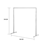 DS BS Industrial Freestanding Pipe Clothing Rack 150X150cm-Sliver