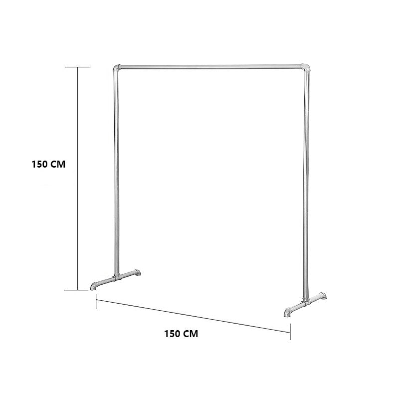DS BS Industrial Freestanding Pipe Clothing Rack 150X150cm-Sliver