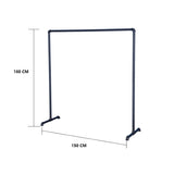 DS BS Industrial Freestanding Pipe Clothing Rack 180X150cm-Black
