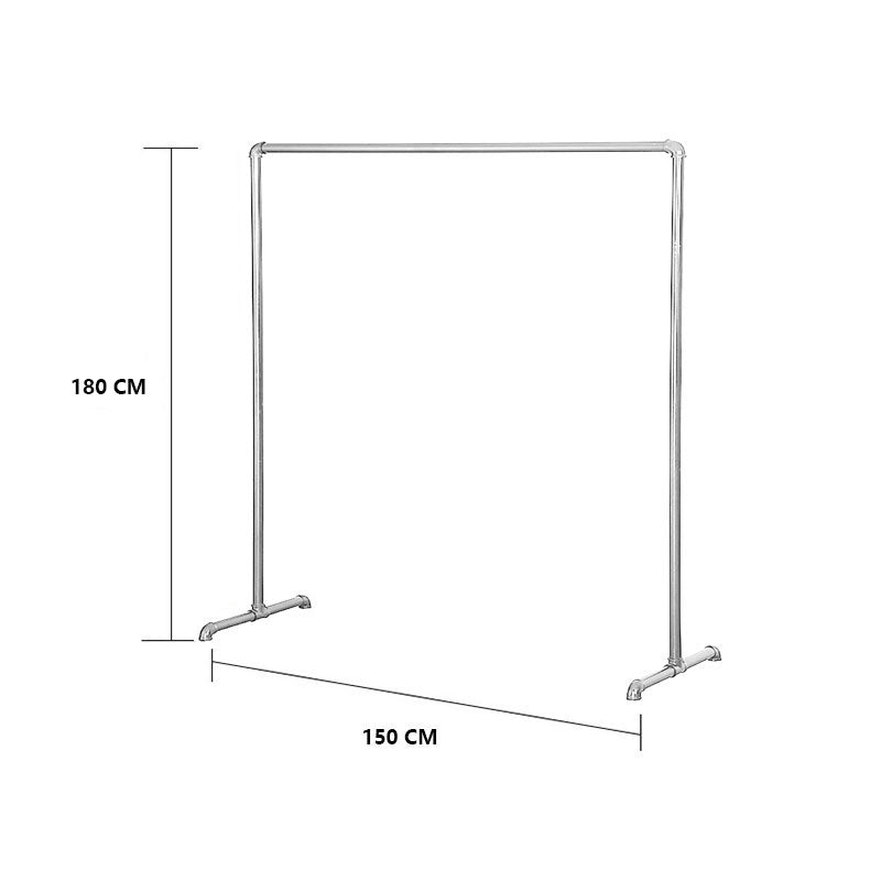 DS BS Industrial Freestanding Pipe Clothing Rack 180X150cm-Sliver
