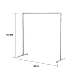 DS BS Industrial Freestanding Pipe Clothing Rack 180X150cm-Sliver