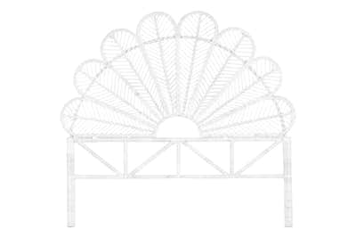 Rattan Headboard Peacock White - Queen
