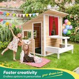 DS BD Kids Wooden Cubby House Playhouse Game Activity Centre Garden Cottage