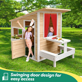 DS BD Kids Wooden Cubby House Playhouse Game Activity Centre Garden Cottage