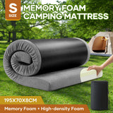 DS BD Single Foam Mattress Floor Roll Up Cushion Sleeping Travel Mat Bag Grey