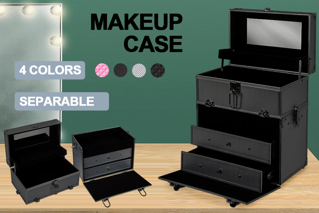 Makeup Case With Drawer black