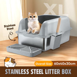 DS BD Stainless Steel Cat Litter XL Pet Toilet Metal Pan Clean 20L with Scoop