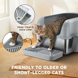DS BD Stainless Steel Cat Litter XL Pet Toilet Metal Pan Clean 20L with Scoop